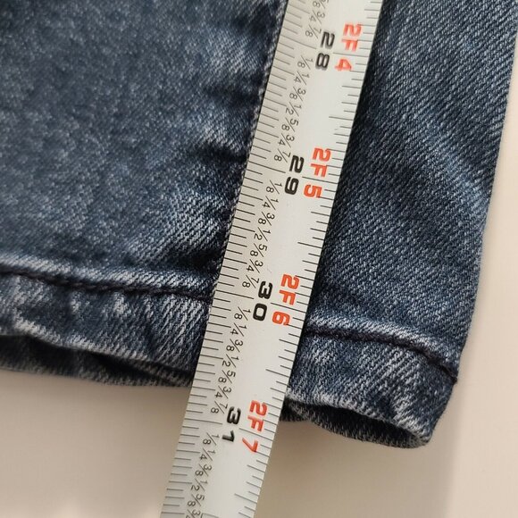 Faded Glory Jeans Womens Size 16 Blue Whisker Washout Denim Slim Straight Leg - Picture 8 of 12